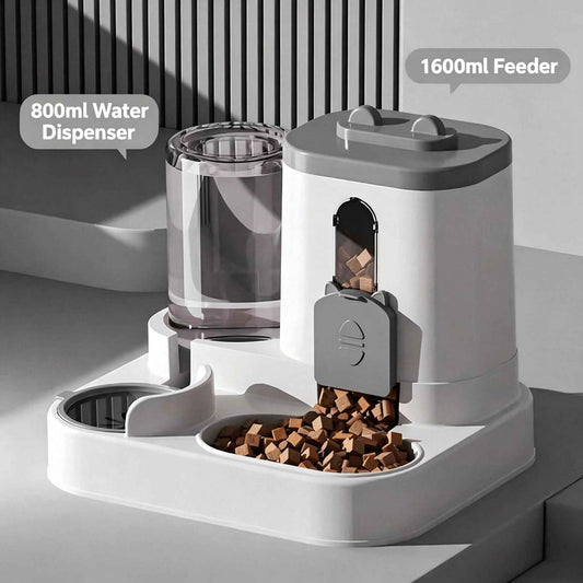 4 Colors Gravity Pet Feeder Water Dispenser Cute Cat Shaped Automatic Food Water Bowl Large Capacity Detachable Stable Anti Slip Base Feeding Supplies For Cats Puppies Small Animals Home Indoor Use