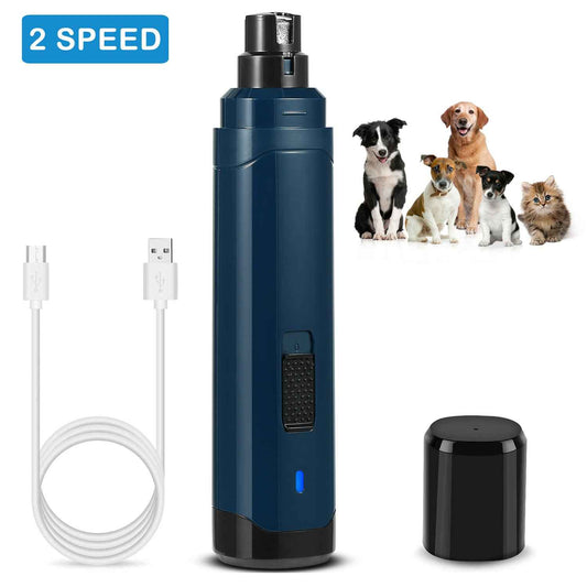 1Pc Dog Nail Grinder 2 Speeds Quiet USB Rechargeable Pet Nail Grinder Professional Pet Nail Trimmer Cordless Paws Grooming & Smoothing Claw Care For Small Medium Large Dogs & Cats