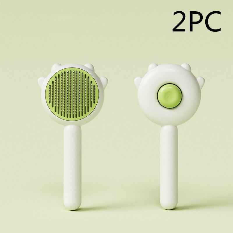 Two white and green grooming tools on a light green background with '2PC' text.