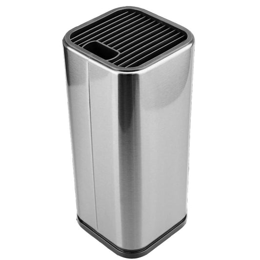 Stainless steel trash can on a white background