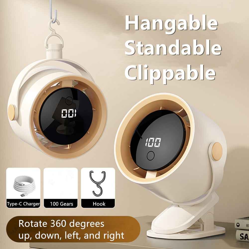 4 In1 Cooling Fan Camping Fan USB Rechargeable Foldable Clip Desk Fan 360 Adjustable 1-100 Speeds Wtih LED Must Provide A Hazardous Materials Shipping Label For Self-pickup Order Ship By USPS