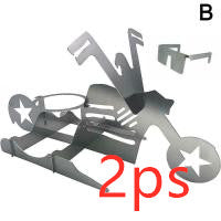 Two gray metal bracket or frame components shown on a white background, with a red '2ps' text overlay and a small black 'B' label.