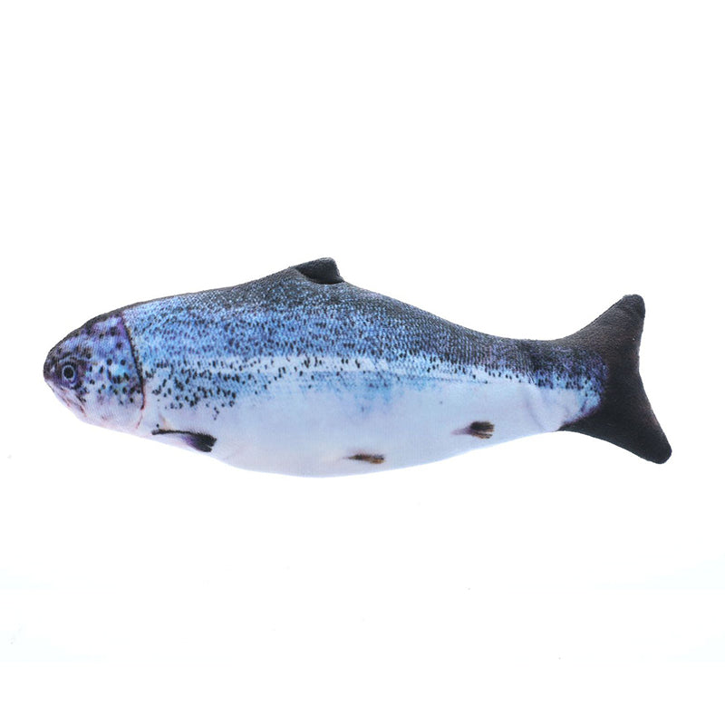 Fish with a blue and white pattern on a white background