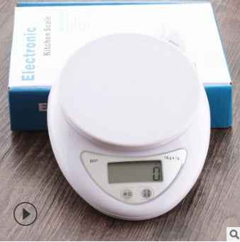 Mini Digital Kitchen Scale 5kg with 0.1g precision electronic food weighing scale for baking and cooking.