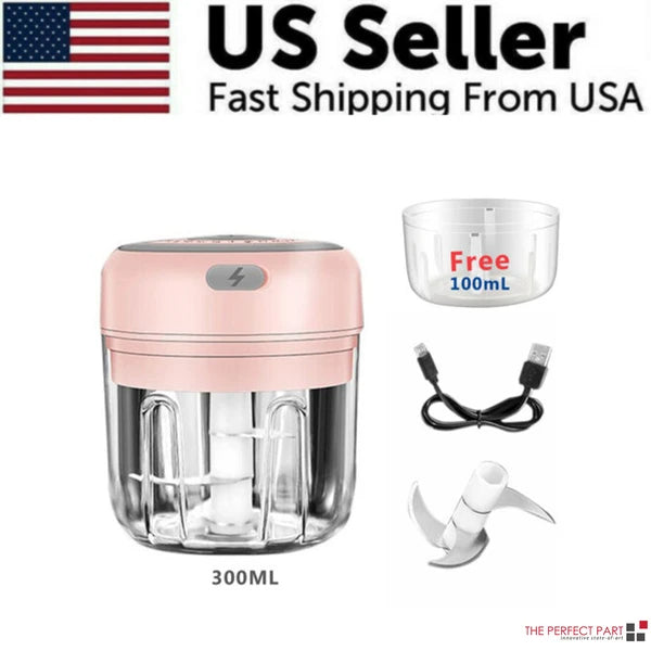 Pink handheld blender with accessories on a white background, featuring 'US Seller' and 'Fast Shipping From USA' text.