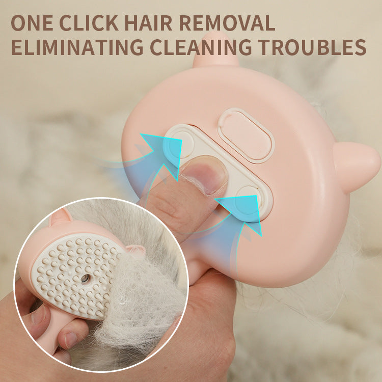 Hair removal device with cleaning mechanism shown, text indicating hair removal and cleaning benefits.