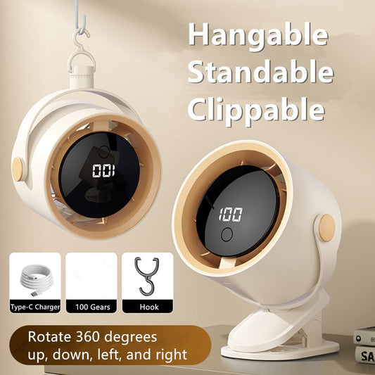 Two digital timers, one hanging and one clippable, with features listed below on a beige background.