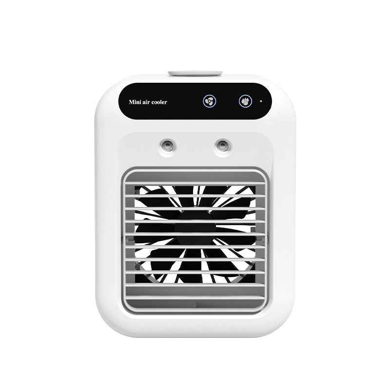 Portable mini air cooler on a white background