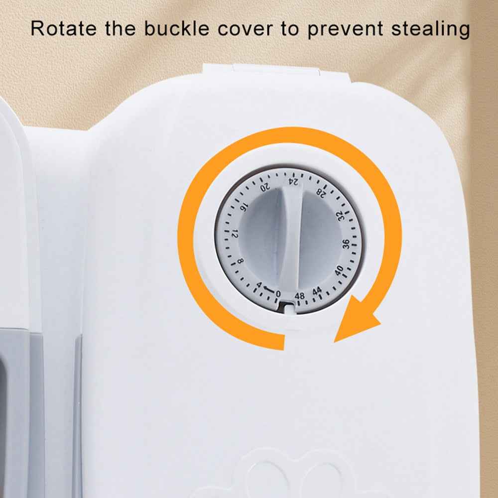 Timer with a buckle cover design on a beige background